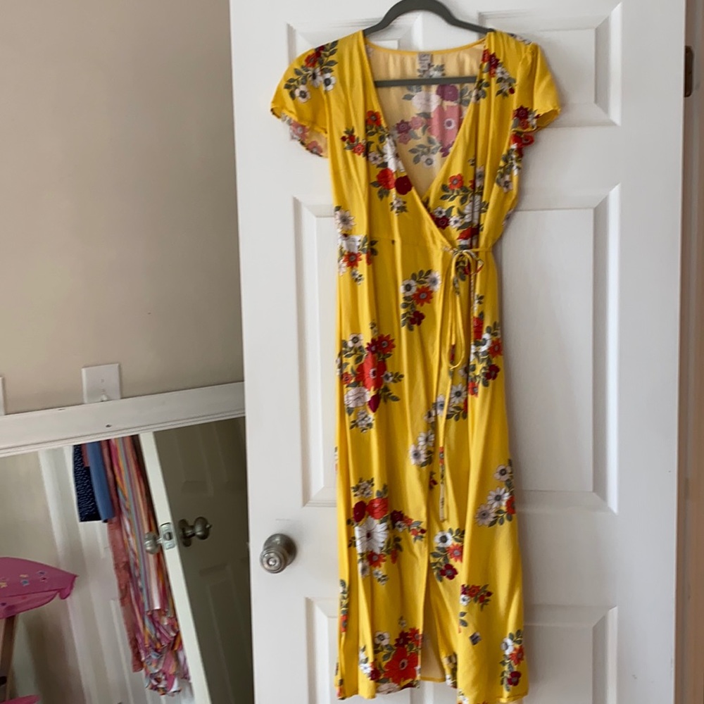Yellow Loft Wrap dress